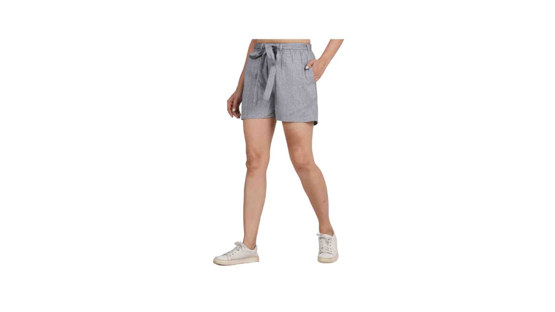 Plus size Women Grey Regular Shorts