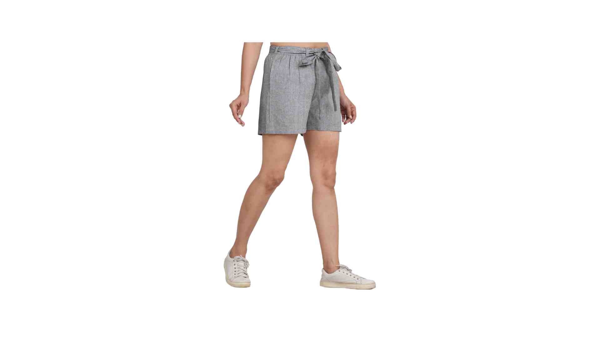 Plus size Women Grey Regular Shorts