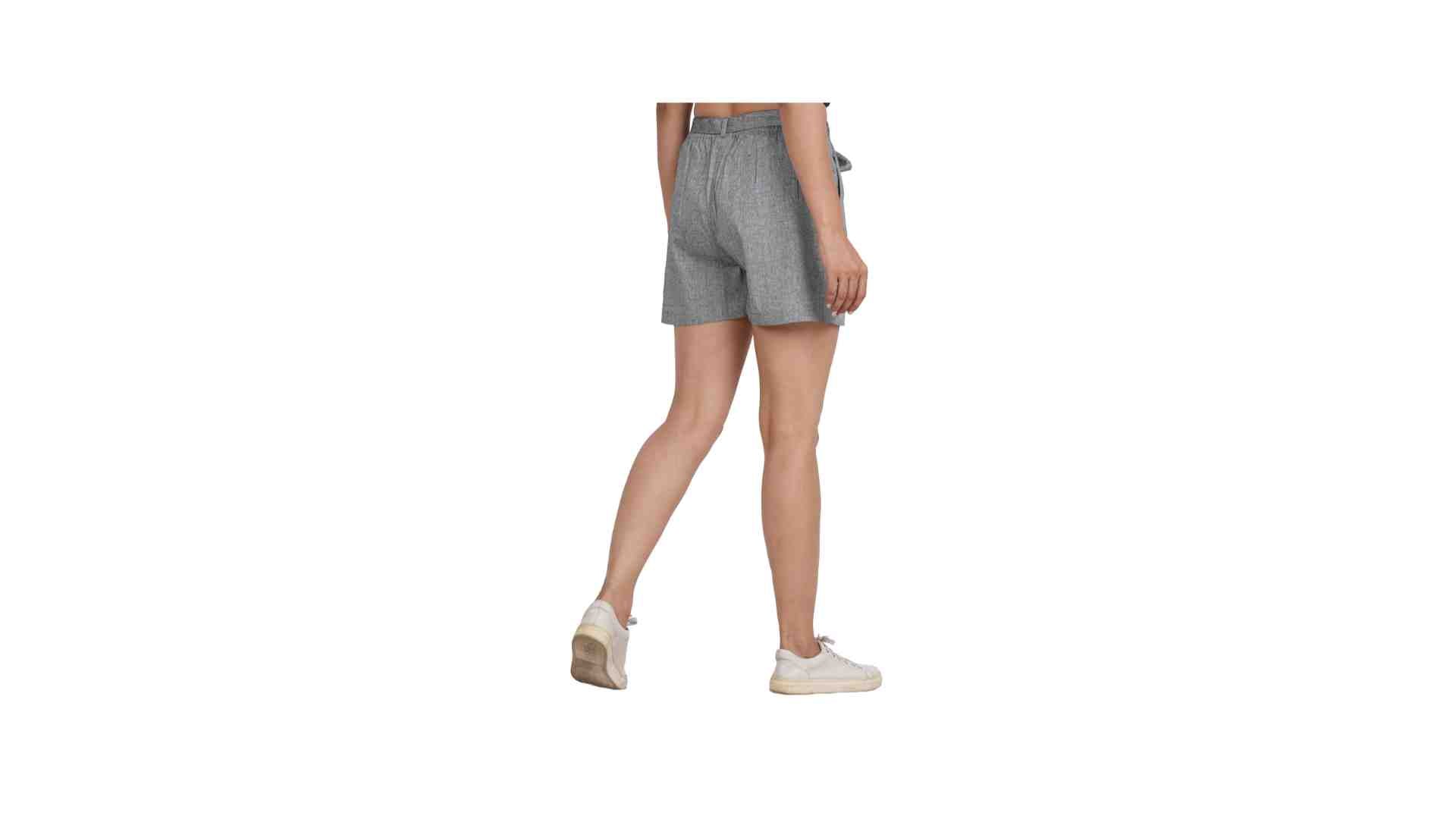 Plus size Women Grey Regular Shorts