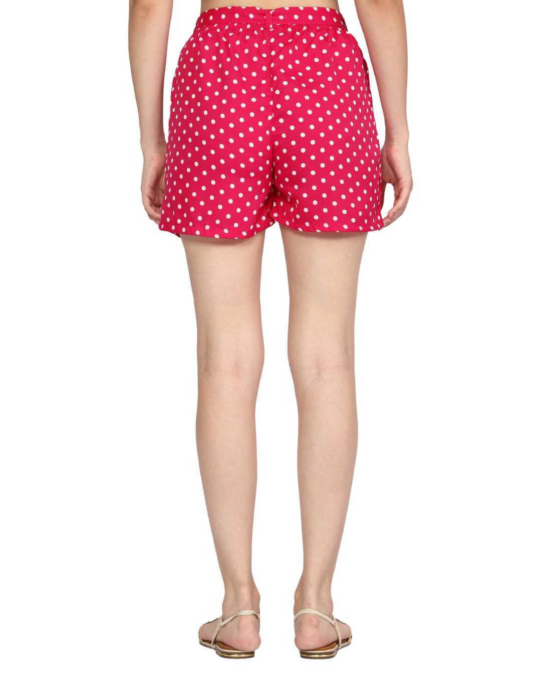 Plus size Printed Women Pink, Red Regular Shorts