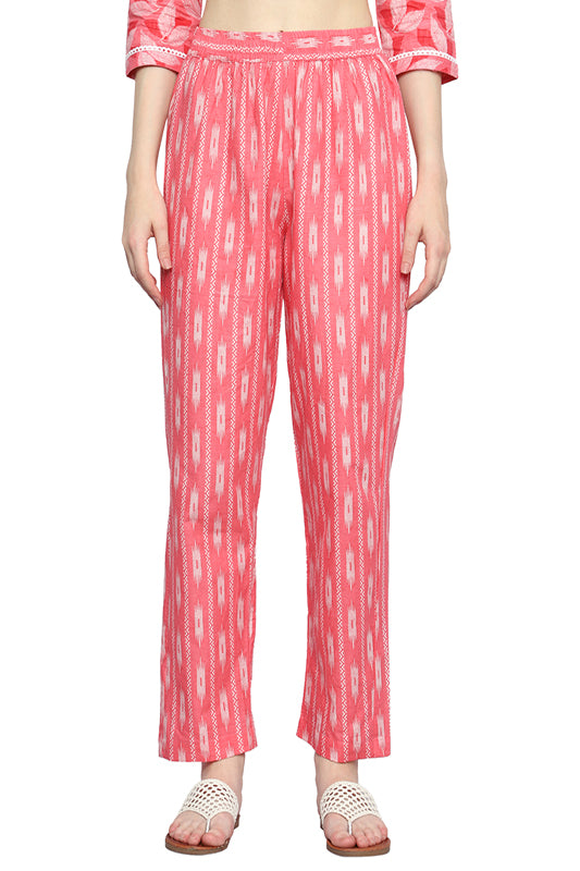 Pink Rayon Ethnic Co-ord Set with Printed Collins Pattern